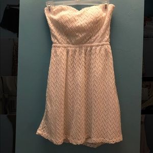 Strapless white dress